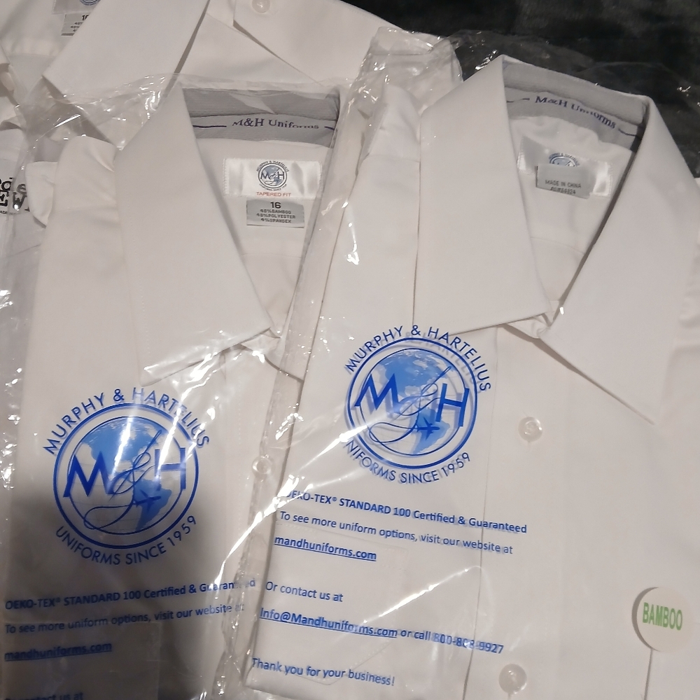 Pilot uniform shirts by Murphy and Hartellus size 16